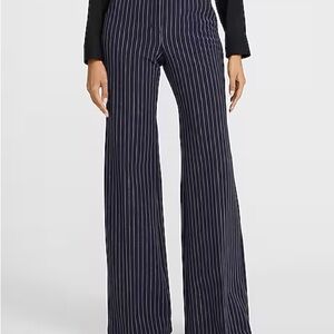 Express Navy and White Striped Wide Leg Pants